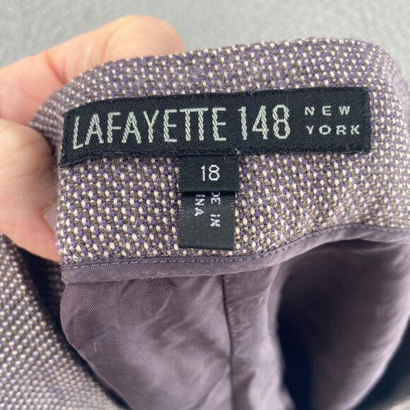 Lafayette 148 New York 18 Plus Brown Wool Lined Wide Leg Pockets Office Career - Picture 9 of 12